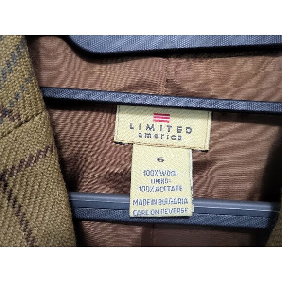 Vintage The Limited America Wool Plaid Blazer - Picture 12 of 16